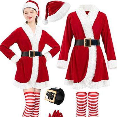 Christmas women's dress in red圣诞节成人女款连衣裙红色服装