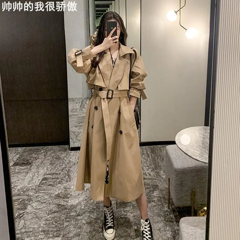 Women's Trench Coat Mid-length Overcoat 女装风衣中长款外套
