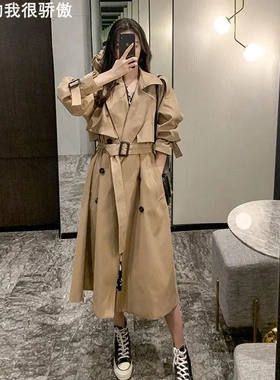 Women's Trench Coat Mid-length Overcoat 女装风衣中长款外套
