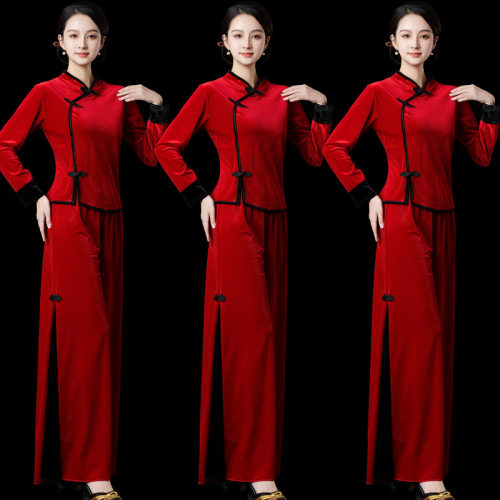 SquareDanceSet秋冬广场舞金丝绒