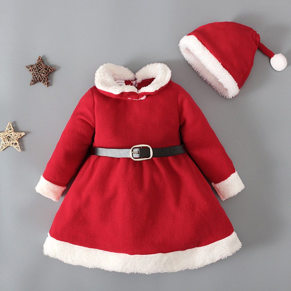 new winter children's christmas dress girls' christmas dress_虎窝淘