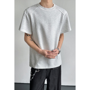 Cleanfit Patchwork Tee Men Loose 解构拼接宽松短袖T恤男
