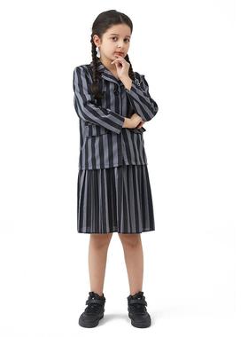 Halloween Wednesday Black Dress万圣节黑色连衣裙cosplay服装