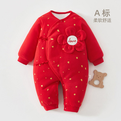 Newbornbaby'sredfestiveclothes