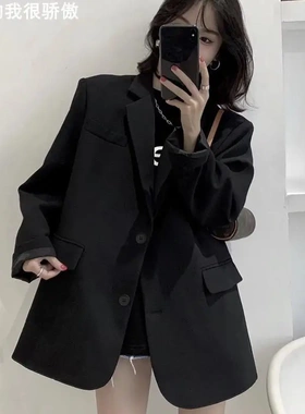 Black Mini Blazer for Women 黑色小西装外套女西服