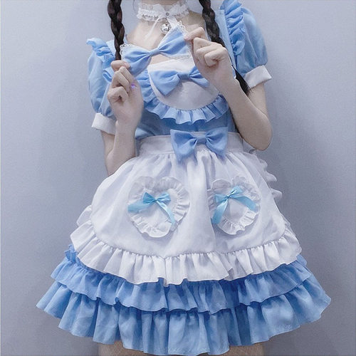 HalloweenBlueLolitaMaidCosSuit