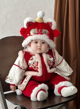 Baby's New Year clothes winter thickened baby one-piece衣服