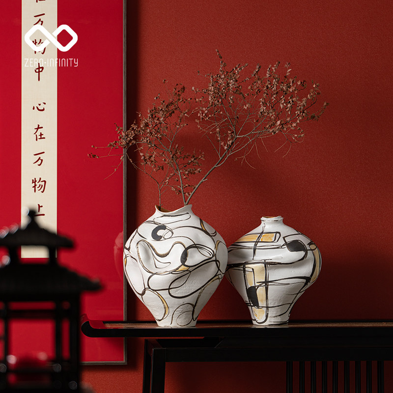侘寂风千姿花瓶陶瓷手工侘寂风
