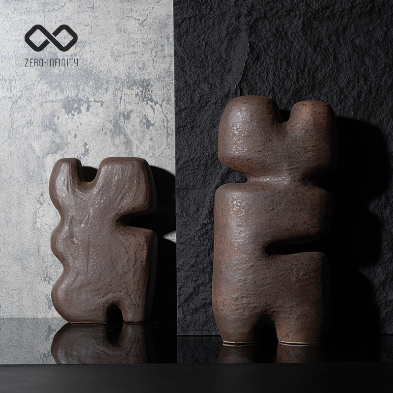 锈色抽象摆件售楼部陶瓷简约现代