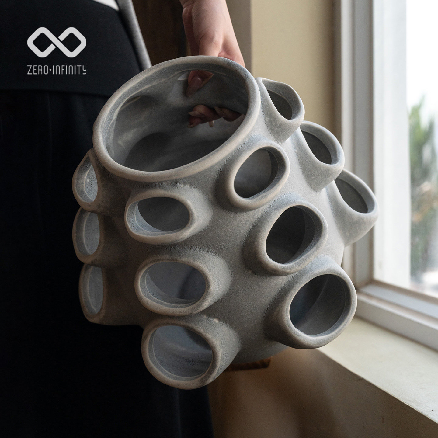 多孔造型花器摆件陶瓷别墅样板间