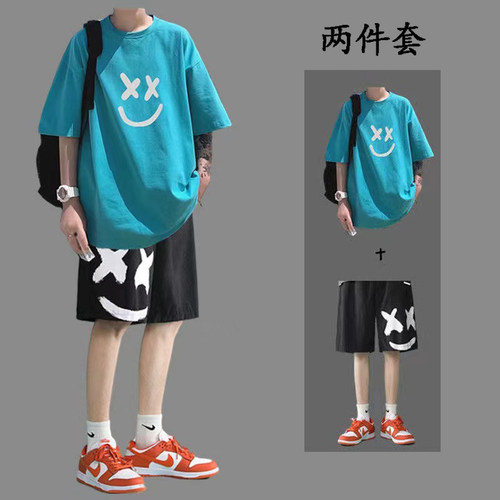青少年短袖夏季纯棉T恤套装