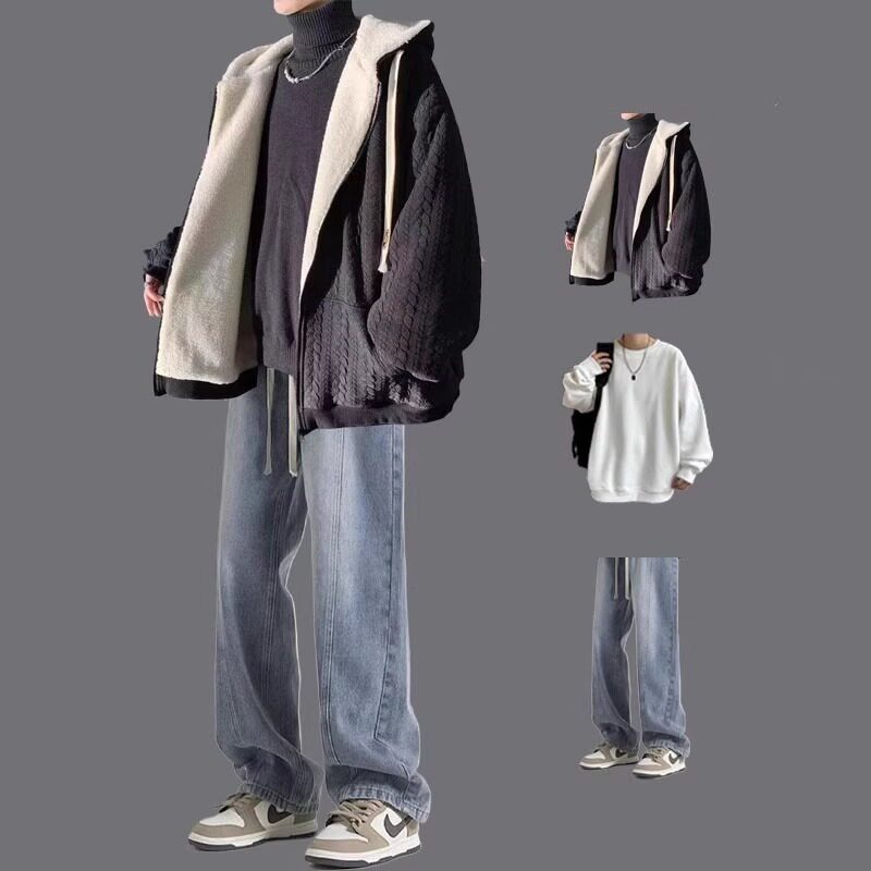 加绒加厚冬季三件套棉衣