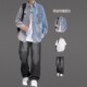 潮牌休闲牛仔衬衫 春秋薄款 三件套 外套男士 套装 痞帅英伦风男装 春装