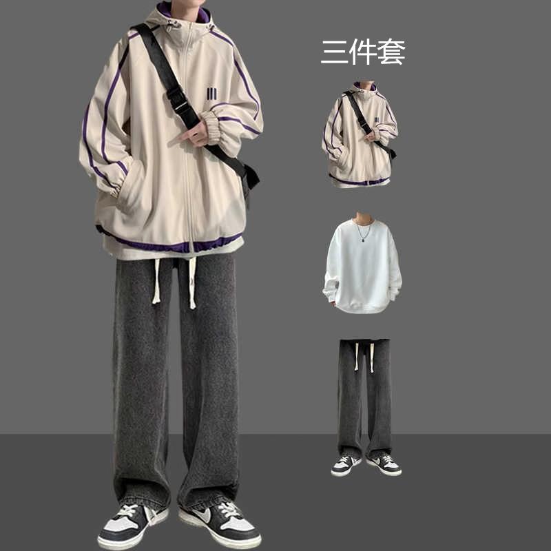 连帽穿搭冲锋衣外套一套搭配春秋