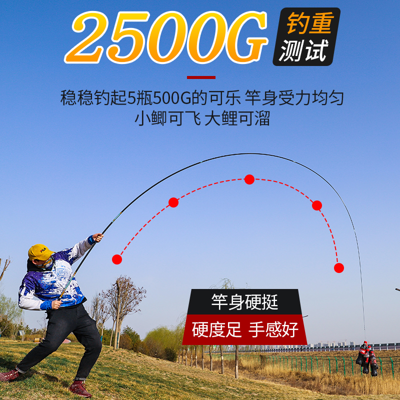 现货鲫鱼竿28调19调日本进口碳素超轻超细超硬5.4米6.3鲫鱼杆钓鱼