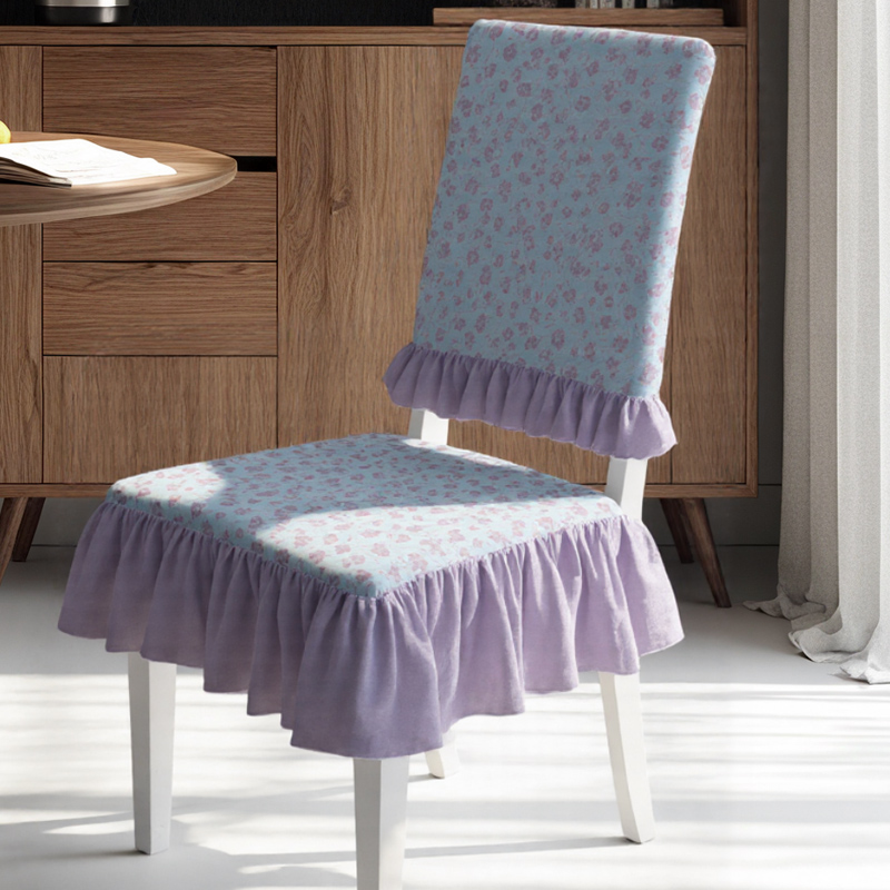 定制防滑布艺花边坐垫美式ms四季通用分体椅套椅子保护套万能实木