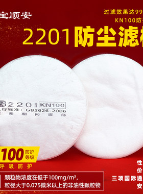 宝顺安防尘罩kn100防工业粉尘打磨煤矿透气单面过滤棉滤芯纸垫子
