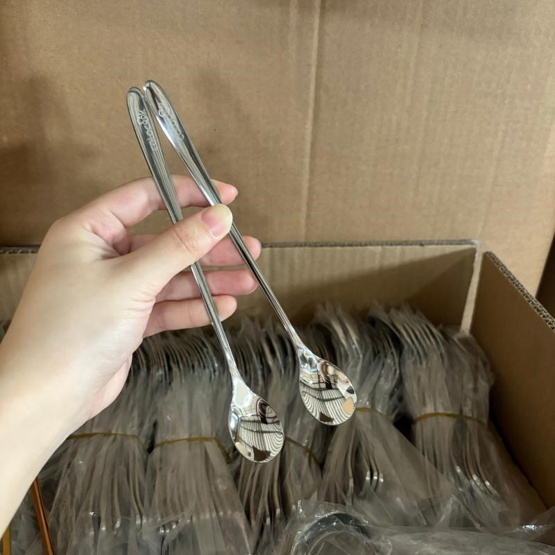 优乐品 304长柄咖啡勺甜品勺子小调羹调料勺牛奶搅拌棒蜂蜜勺冰勺