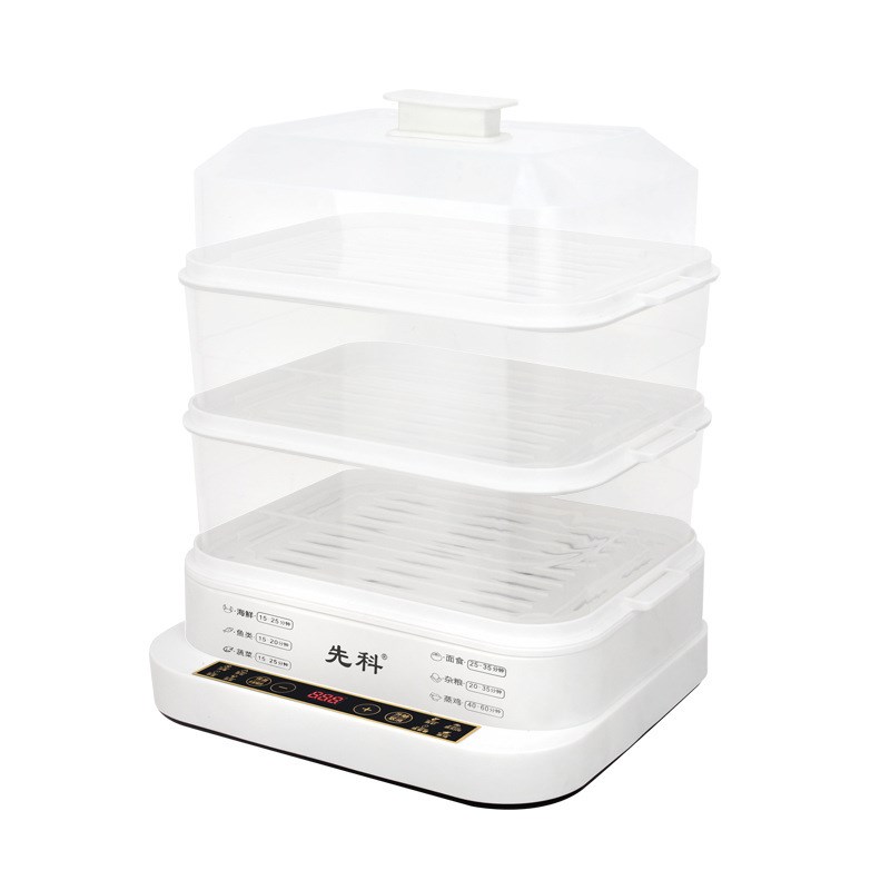 万利达新款电蒸锅多功能三层24L电蒸锅家用蒸锅蒸煮炖一体早餐机