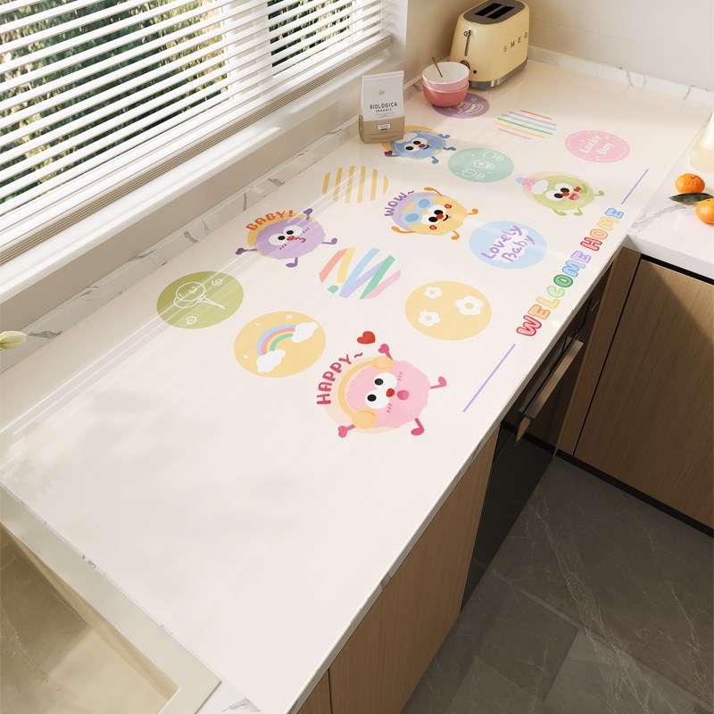 厨房灶台台面软玻璃保护垫防水防油免洗pvc透明桌垫咖啡机垫