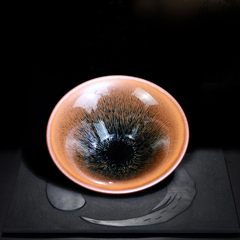 福建叶礼旺兔毫建盏茶杯纯手工宋代点茶茶具大师级主人杯建窑大盏