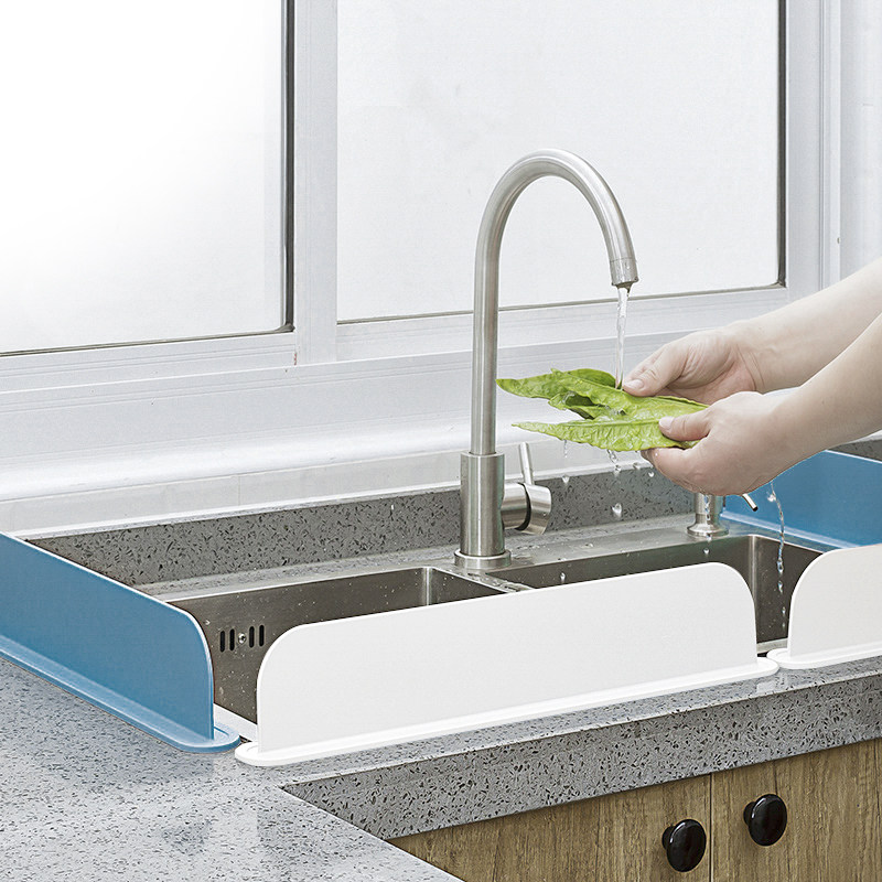 日本厨房挡水条台面水槽洗菜盆灶台防水防溅水挡水板水池边缘美缝