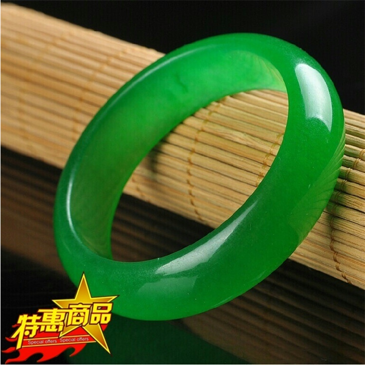 玉器缅甸翡翠冰种带阳绿a货玉镯子女款绿满绿玉石手镯