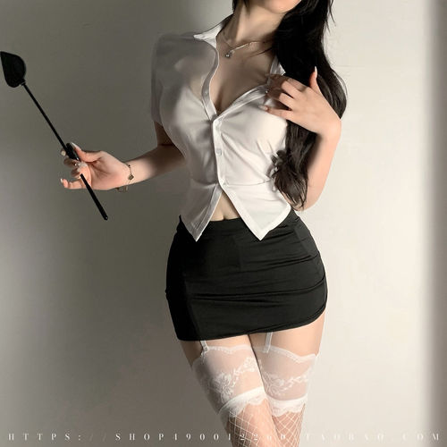 性感辣妹ol秘书教师包臀裙纯欲制服学院风收腰jk短袖衬衣两件套装