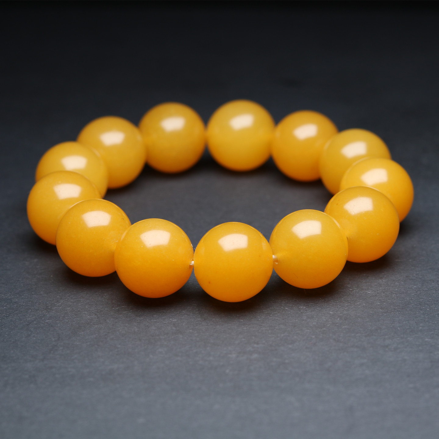 天然桂林鸡血玉鸡油黄手链男款18mm圆珠黄色玉石手串招财转运饰品