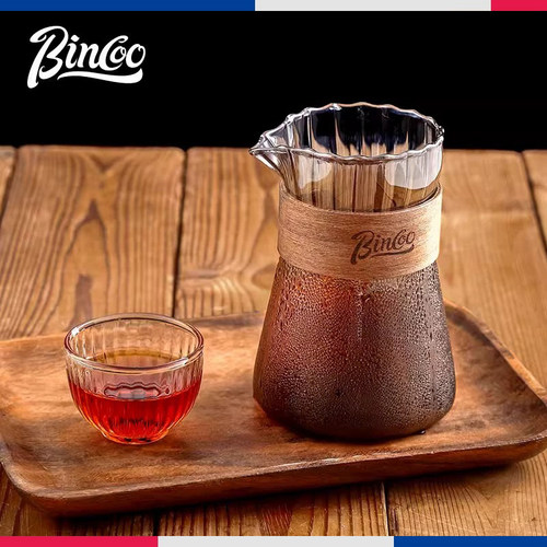 Bincoo日式挂耳手冲咖啡壶条纹咖啡分享壶家用便携咖啡冲泡工具