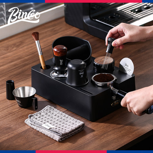 Bincoo压粉锤底座咖啡机配件布粉器针敲渣桶收纳台工具全套5158mm