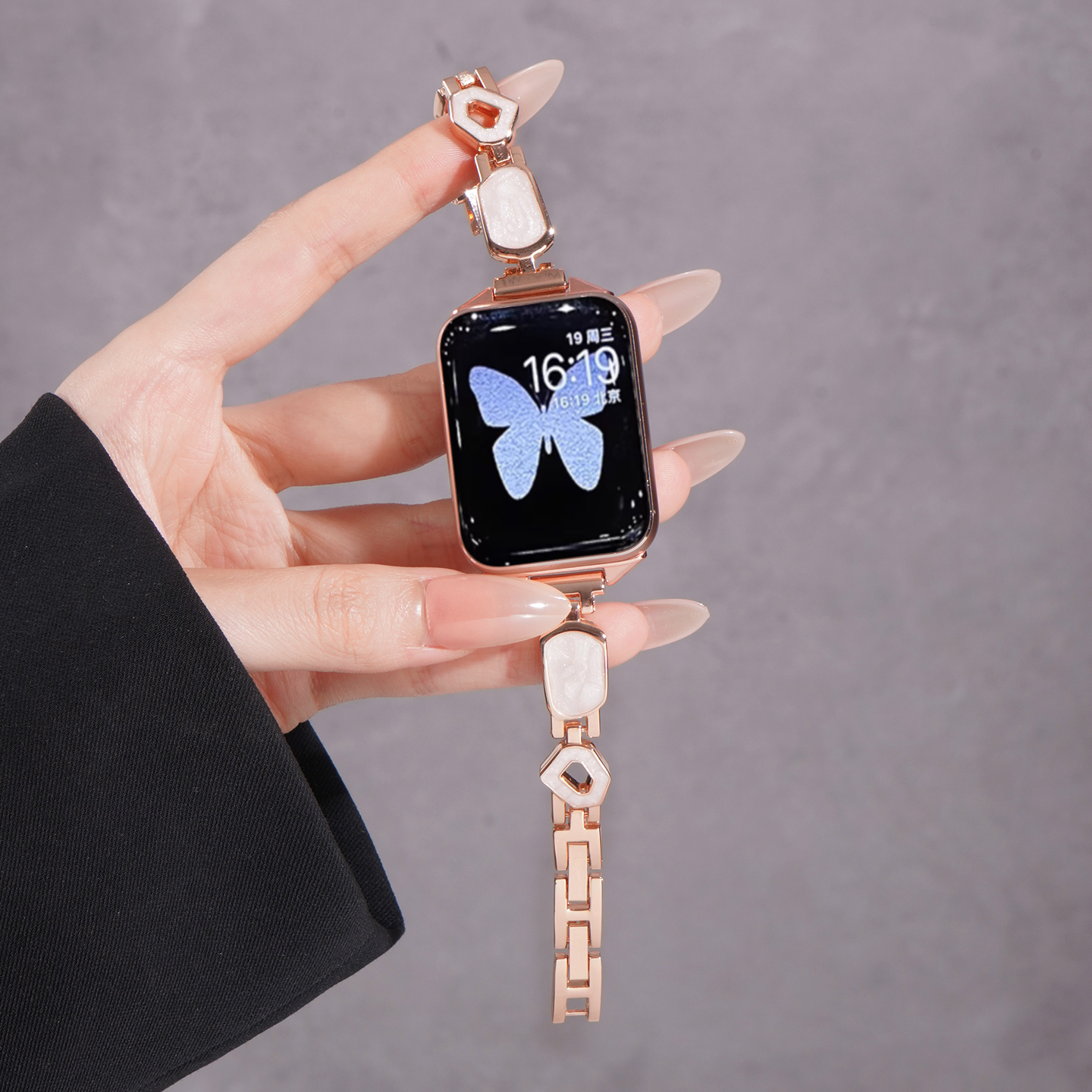 适用小米手环9pro金属鎏金表带8pro运动智能手表红米redmi watch5腕表带watch4女生夏季透气表链高级感