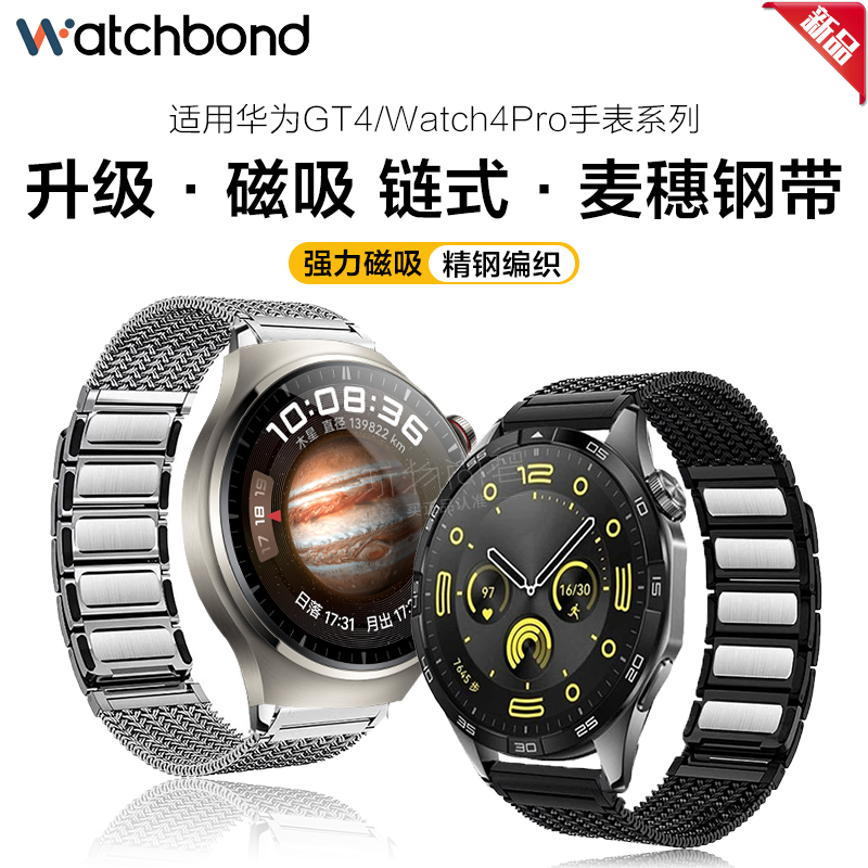 适用华为GT4手表GT3新款磁吸扣麦穗表带watch4pro运动watch3pro智能watchgt4男款gt2pro高级荣耀GS3i女款专用-封面