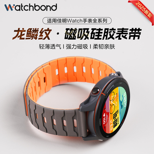 Vivomove4智能Fenix6 适用佳明手表Forerunner570龙鳞纹970磁吸硅胶venu4表带255S music运动Venu3 265S