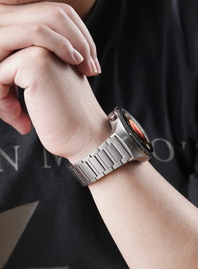 适用华为Watch4pro手表真工字表带GT4火星钛同款watchgt钢带GT3运动gt2智能gt3pro男watch3腕带荣耀GS3i高级