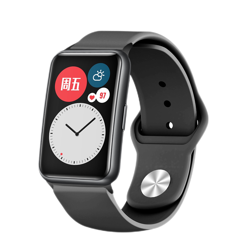 适用华为watchfit5pro手表带fit4反扣硅胶腕表带智能fit3运动fitnew雅致版透气替换带链男女氟橡胶非原装配件