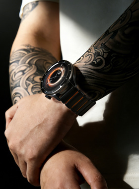 适用小米手表watch5磁吸扣全钛硅胶表带S4sport运动S3智能2男士color高级华米GTR4秋冬3金属2表链非钛合金