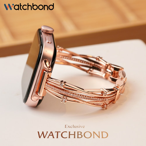 适用华为watchfit5手表带fit5pro全铜锆石fit4星轨环饶铜链金属腕表带fit4pro运动fit3智能女生夏季表链高级