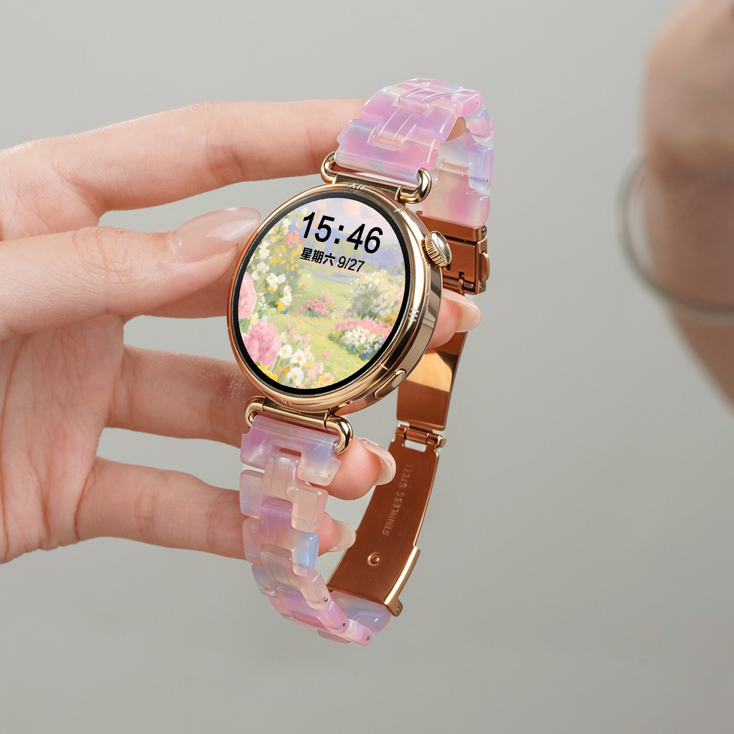 适用华为gt7手表带18mm月影灰watchgt6小蛮腰树脂腕表带gt5pro运动watch5智能GT4女生悦动白夏季表链