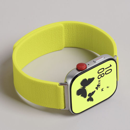 适用华为watchfit4新款手表带fit3手环荔枝纹磁吸硅胶腕表带fit2运动new智能手环女生夏季透气表链男士高级