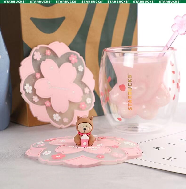 少女心网红玻璃杯春樱花猫爪杯可玻璃杯