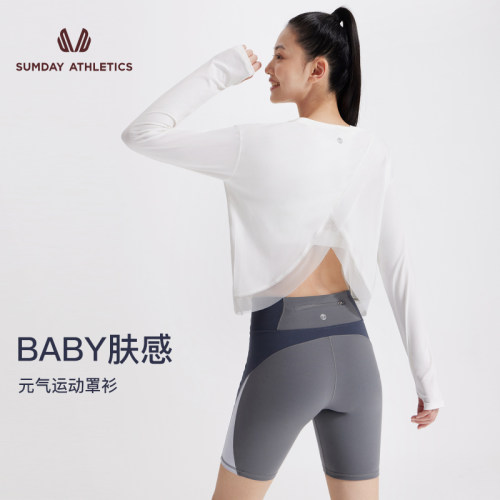 长袖女蝶翼弧形美背长袖T恤新品