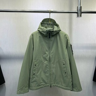 TOPSTONEY男士 夹克军绿色拉链防风外套户外功能夹克 连帽短款