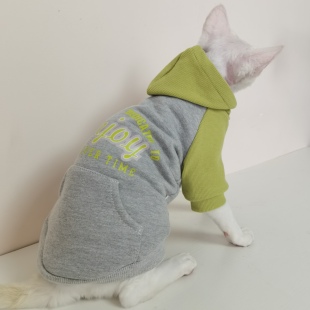 秋冬款潮牌纯棉口袋卫衣斯芬克斯无毛猫德文衣服