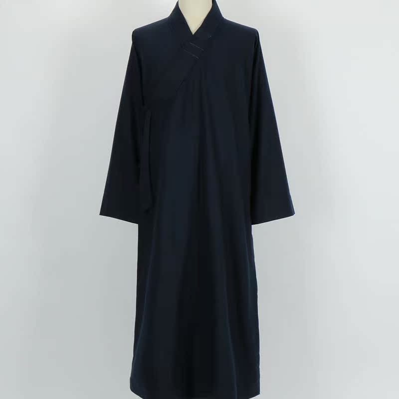 新款秋冬季僧服大褂男加厚毛呢料出家师父和尚服长褂女比丘呢棉衣
