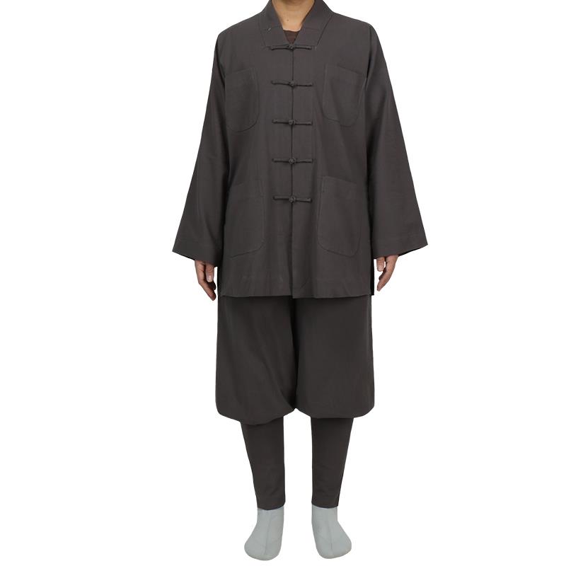 新款善之缘僧服麻料短褂套装免绑腿僧人秋冬保暖和尚服出家男女款