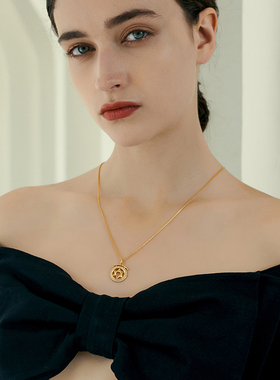 LULU设计师金色六芒星项链吊坠