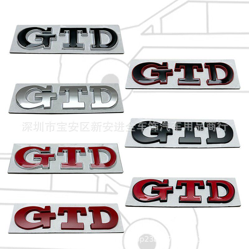 GTD车标适用于大众vw汽车改装金属GTD贴标3D立体个性车身贴尾箱标