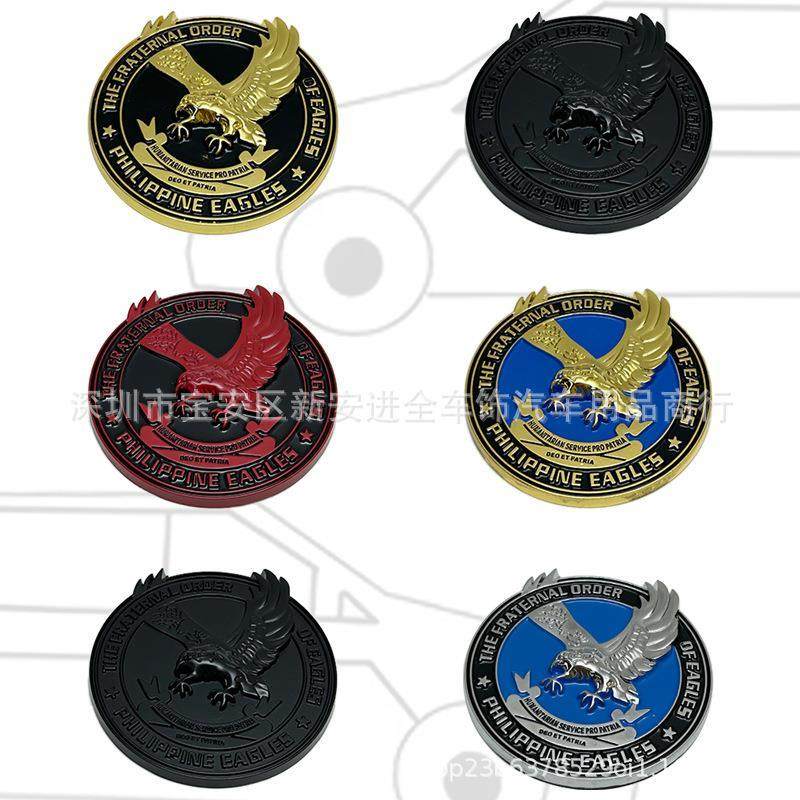 适用于汽车改装老鹰图腾金属车身贴标立体海雕菲律宾老鹰中网车标