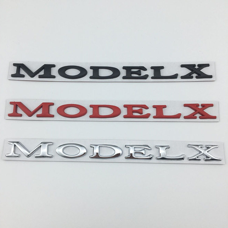适用于TESLA特斯拉 后尾标金属车贴 TESLA MODEL X金属改装车标